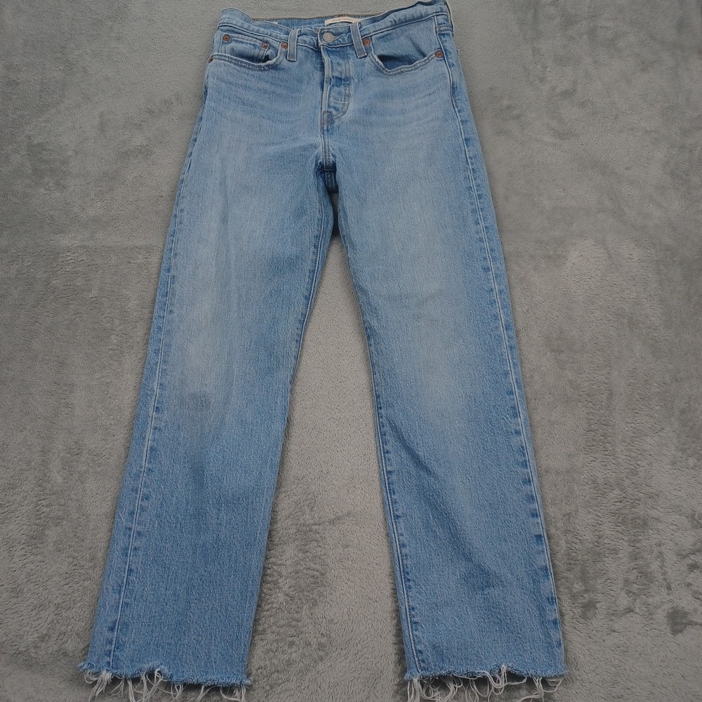 Levis 501 Jeans‎ Womens 26 Blue Denim Wedige Straight Premium Modern Casual